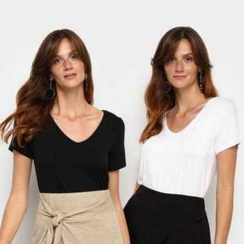 Kit Blusas Avanzi Gola V 2 Peças Feminino