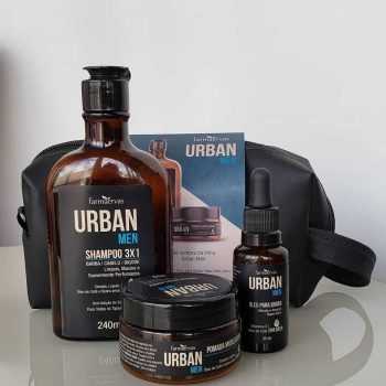 Kit Urban Shampoo + Óleo + Pomada- Necessarie, Urban, Incolor/Branco Transparente, pacote de 3
