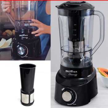 Liquidificador Britânia Diamante 800 2,6L Preto - 4 Velocidades com Filtro 900W