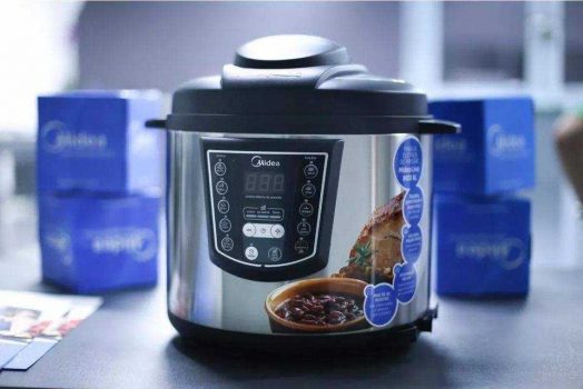 Panela de Pressão Elétrica Midea 6L Digital, Inox/Preto, 220v