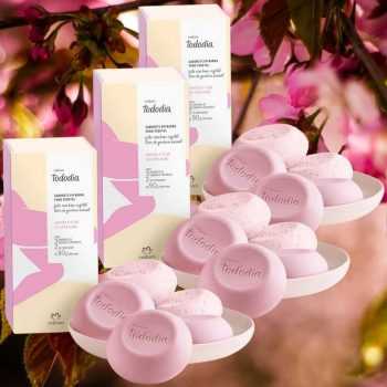 Sabonete em Barra Puro Vegetal Ameixa e Flor de Cerejeira ou Manga Rosa e Água de Coco Tododia - 5un de 90g