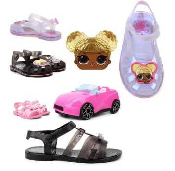 Sandália Infantil Grendene Kids LOL Queen Be Com Pochete
