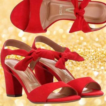 Sandália Vizzano Salto Grosso Laço Suede ( 4 CORES)