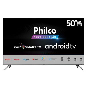 Smart TV HD D-LED 50” Philco PTV50G71AGBLS - Android Wi-Fi Inteligência Artificial 4 HDMI 2USB