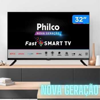 Smart TV LED 32" Philco PTV32G70SBL HD Wi-Fi, Processador Quad Core, Midia Cast, 2 HDMI, 1 USB