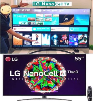 Smart TV LED 55" UHD 4K LG 55NANO81/ 55NANO81SNA NanoCell, IPS, Bluetooth, HDR, Inteligência Artificial ThinQ AI, Google Assistente, Alexa IOT, Smart Magic - 2020