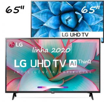 Smart TV LED 65" UHD 4K LG 65UN7310PSC Wi-Fi, Bluetooth, HDR, Inteligência Artificial ThinQ AI, Google Assistente, Alexa, Controle Smart Magic - 2020