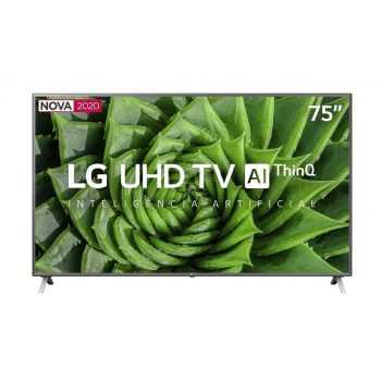 Smart TV LED 75" LG UN8000 UHD 4K Wi-Fi, Bluetooth, HDR 10 Pro e HLG Pro, Thinq AI, Google Assistente, Alexa