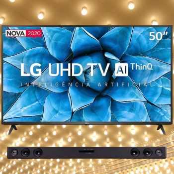 Smart TV LG 50'' 50UN7310 Ultra HD 4K + Lg Sound Bar Sk1d- 100w Rms