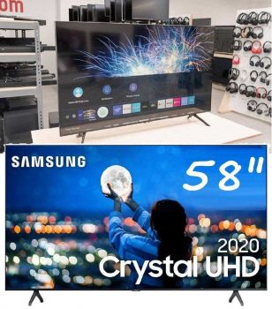 Smart TV Samsung Crystal UHD 4K TU7000 / UN58TU7000GXZD 58" Borda ultrafina Controle Remoto Único Bivolt - 2020
