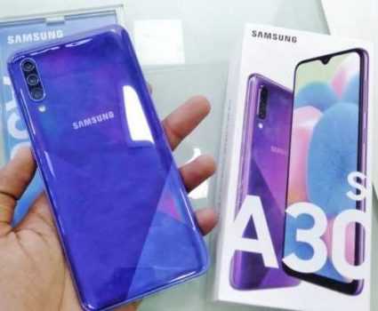 Smartphone Samsung Galaxy A30s Violeta 64GB, 4GB RAM, Tela Infinita de 6.4", Câmera Traseira Tripla, Leitor Digital na Tela, Android 9.0 e TV Digital