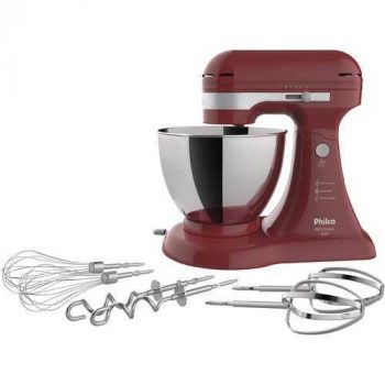 Batedeira Philco PBT510 4 Velocidades 5 Litros Inox Vermelho 500w