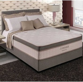 Cama Box Casal (Box + Colchão) Kappesberg - Molas Ensacadas/Pocket 57cm Altura Premium Alessa