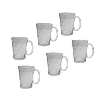 Conjunto de Canecas Casa Ambiente em Vidro 280 ml – 6 Peças