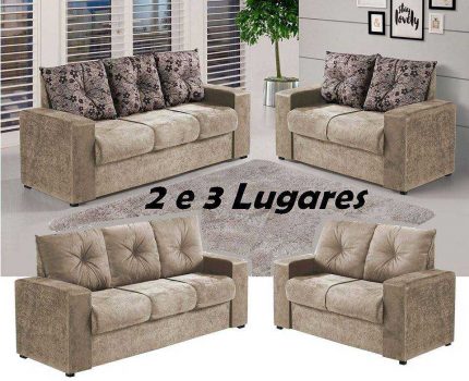 Conjunto de Sofás 2 e 3 Lugares Cindy - Viero Móveis