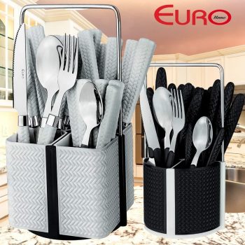 Conjunto de Talheres Varanda Gourmet Rattan, 24 peças, Branco, Euro