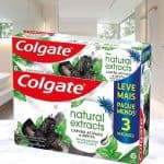 Creme Dental Colgate Natural Extracts Carvão Ativado 3 unid 90g, Colgate