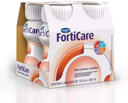 Forticare Pêssego e Gengibre Danone Nutricia com 4 unidades de 125ml