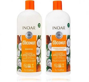 Inoar Kit Shampoo e Condicionador Coconut com Óleo de Coco,2x1L