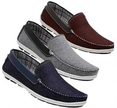 Kit 3 Pares Mocassim Masculino Em Jeans