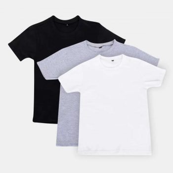 Kit Camiseta Bebê All Free Básica Manga Curta Masculina 3 Peças
