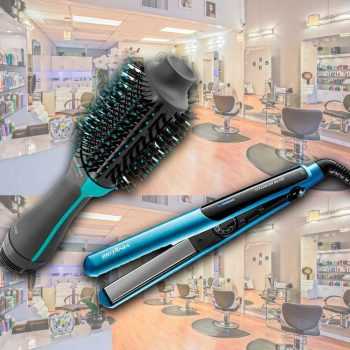 Kit Escova Secadora Soft Bec06p + Prancha Titanium Blue Bivolt Britânia
