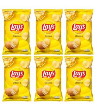 Kit Salgadinho Batata Clássica 96g Lays - 6 Unidades