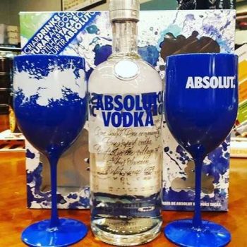 Kit Vodka Absolut Original 1L + 2 Taças