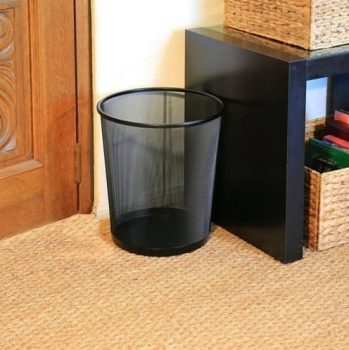 Lixeira de Metal Redonda, Preto, 12,5L, Ordene Br