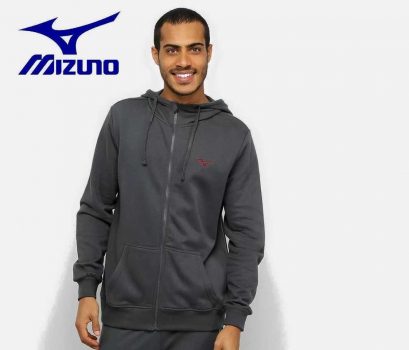 Moletom Mizuno Zipper Mzn Masculino Cinza