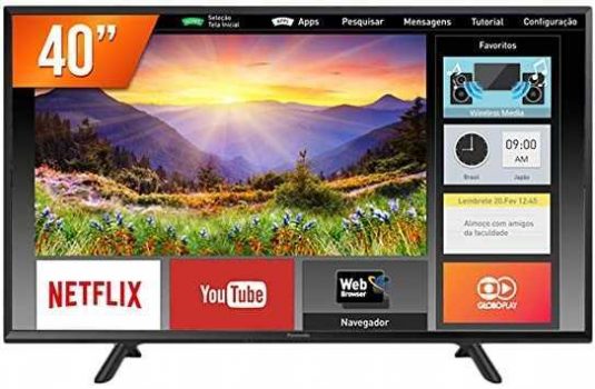 Panasonic TC-40FS600B Smart TV LED 40" Full HD, Conversor Digital, 2 HDMI, 1 USB, Bluetooth, Wi-Fi, Preto (Black)