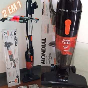 Aspirador de Pó Vertical Mondial 1100W - Turbo Cycle AP-35 Preto e Laranja