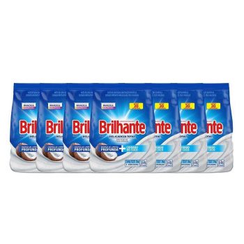 Sabão em Pó Brilhante Roupas Brancas e Coloridas Delicadeza Total Pacote 1,6kg – 7 Unidades