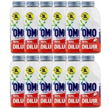 Sabão Líquido Omo Concentrado Lavagem Perfeita Refil 500ml - 12 Unidades