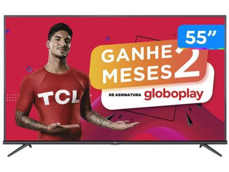 Smart TV 4K LED 55” SEMP TCL 55P8M Android Wi-Fi - Bluetooth HDR Inteligência Artificial 3 HDMI 2 USB
