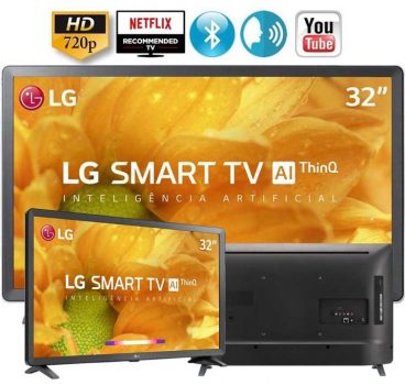 Smart TV Led 32'' LG 32LM625 HD Thinq AI Conversor Digital Integrado 3 HDMI 2 USB Wi-Fi