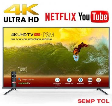 Smart TV LED 50" Android TV TCL 50P8M 4K UHD HDR