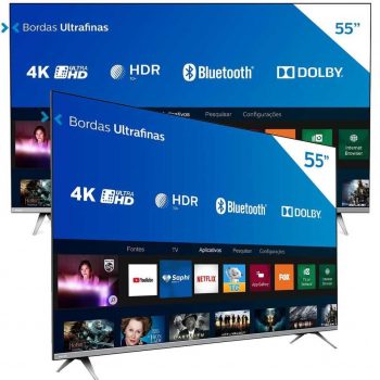Smart TV LED 55″ Philips 55PUG6654-78 UHD 4K HDR 10+, Bluetooth, Dolby Vision e Dolby Atmos, 3 HDMI 2 USB