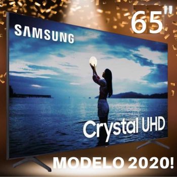 Smart TV Samsung 65" TU7020 Crystal UHD 4K 2020 Bluetooth Borda ultrafina Cinza Titan
