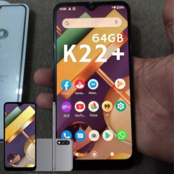 Smartphone K22+ LG, com Tela de 6,2", 4G, 64GB e Câmera Dupla de 13 MP + 2 MP