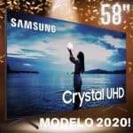 SmartTV Samsung Crystal UHD TU7020 4K 58 Polegadas Bluetooth Preto Bivolt