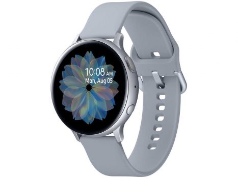 Smartwatch Samsung Galaxy Watch Active2 BT 44MM Prata com Tela Super Amoled de 1.4", Bluetooth, Wi-Fi, GPS, NFC e Sensor de Frequência Cardíaca