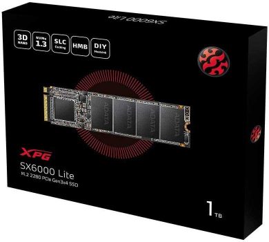 SSD adata xpg sx6000 lite 256gb m.2 2280 nvme - asx6000lnp256gt.