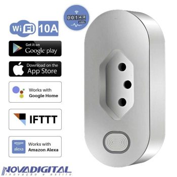Tomada Inteligente 10A Casa Automatizada Wifi App Smart Life Alexa Android e iOS