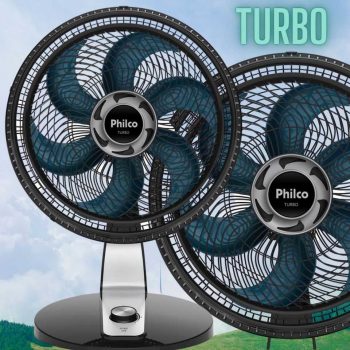Ventilador de Mesa Philco PVT400 Turbo 40 cm com 3 Velocidades - Preto