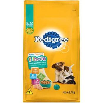 2 Un. Ração Pedigree Para Cães Filhotes Raças Pequenas 2,7 kg