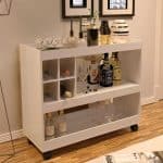 Aparador Bar 4050 Luxo Canela Madeirado - Acompanha rodízios.