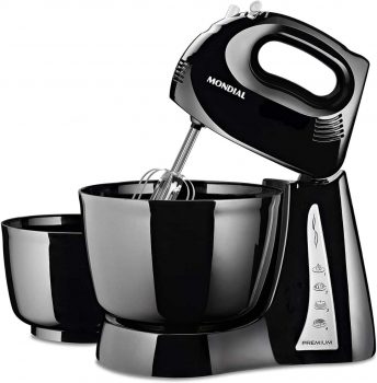 Batedeira Due Cake Inox, 500W, 127V, Preta, Mondial - B-04-NP