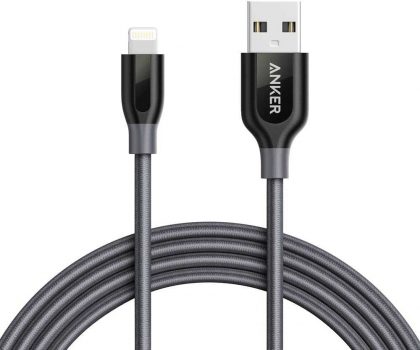 Cabo Lightning Certificado Apple MFi, Anker Powerline+, 1.8 metros, 6x mais resistente, Cinza Espacial