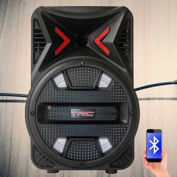 Caixa de Som Amplificada TRC 5511 Bluetooth USB Entrada para microfone Bateria interna 110W